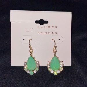 NWT Lauren Conrad Green and Gold Earrings